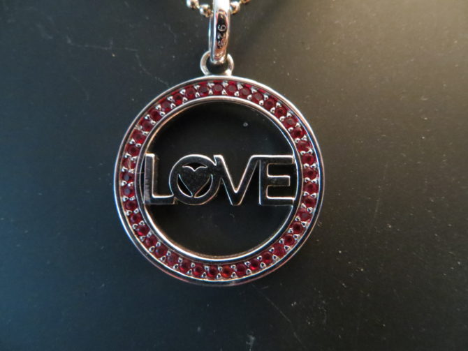 Zilver Zinzi collier met hanger, LOVE