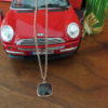 Zilver collier en hanger, rose & parelmoer brown - Image 2