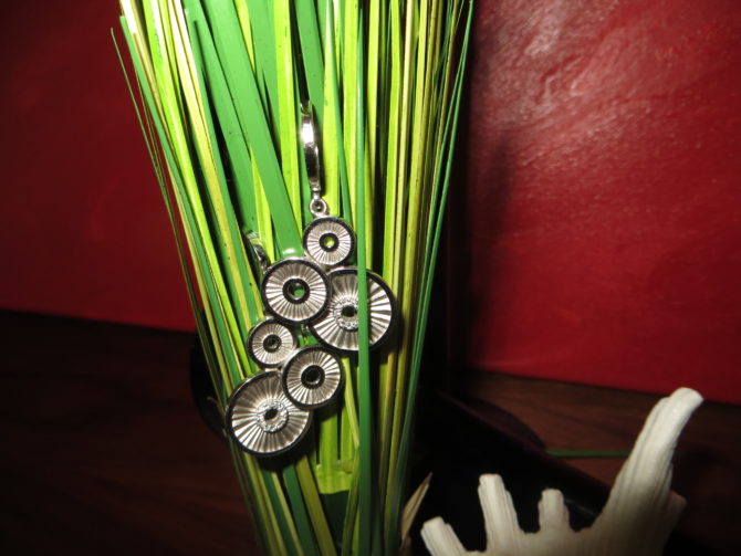 Zilveren design oorhangers,Breuning Collectie